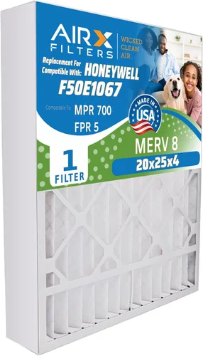 Miniatura 21 de AIRX FILTERS WICKED CLEAN AIR. Filtro de horno 20x25x4 MERV 8 compatible con filtro de aire Honeywell 20x25x4 F25 1 solo filtro