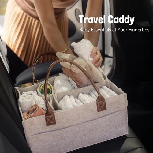Miniatura 9 de Lily Miles Organizador de pañales para bebé, cesta de almacenamiento para recién nacidos, regalo neutro para baby shower, imprescindible