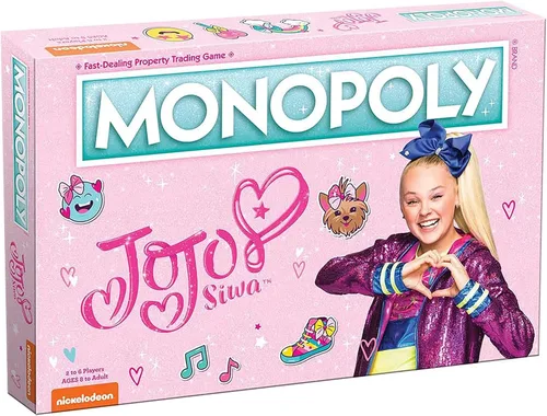Monopoly JoJo Siwa Edition | Con lazos exclusivos de JoJo y más | Juego JoJo Siwa con licencia oficial y coleccionable | Gran juego familiar para