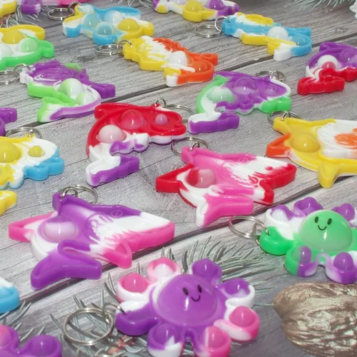 Miniatura 6 de Goodangie00 Bulk Turtle Octopus Dolphin Mermaid Shark Fish Ocean Mini Pop Fidget Toys for Students Prize, Summer Party Favors