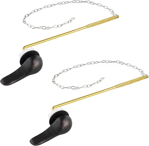Miniatura 8 de iFealClear Juego de 2 piezas de repuesto de mango de inodoro de metal, universal para tanque de inodoro de montaje frontal, palanca de viaje