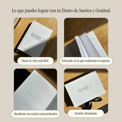 Miniatura 5 de Diario diario de gratitud y planificador de sueños (edición en español) Sin fecha 2 en 1 Para atención plena, propósito y éxito Incluye espejo