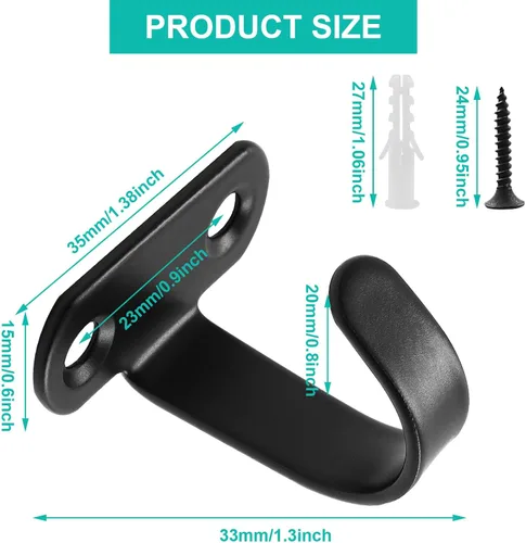 Miniatura 2 de 12 ganchos de techo de acero inoxidable para colocar debajo del estante para toallas, ganchos resistentes para cocina, armario, armario, baño