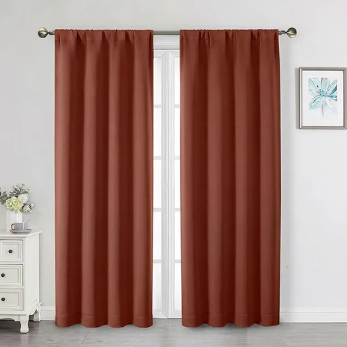 Miniatura 201 de Cortinas opacas para dormitorio, sala de estar, juego de 2 paneles de 54 pulgadas de largo, cortinas de oscurecimiento de habitación con aislamiento