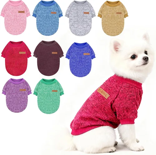 Miniatura 11 de Idepet Suéter clásico para perro, abrigo de vellón para perros pequeños, medianos, ropa cálida para perros y gatos, disfraces suaves para cachorros