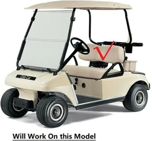 Miniatura 3 de Huskey Parts Company 2 piezas de fundas de asiento para carrito de golf marrón con costura en diamante para Club Car DS 2000.5-2013, vinilo de grado