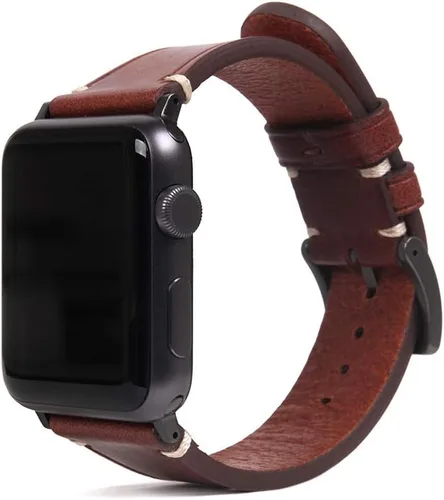 Miniatura 10 de SLG Correa italiana Buttero de cuero para Apple Watch de 1.496 in, 1.575 in, 1.614 in, 1.654 in, correa curtida vegetal para Apple Watch Series