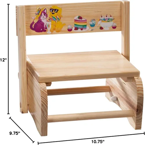 Miniatura 4 de Taburete y silla infantil 2 en 1, diseño de animales y postres