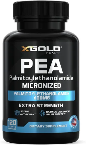 Suplemento de Palmitoiletanolamida PEA 600 mg | PEA Micronizada 99% Altamente Purificada y Biodisponible | Fabricado en Estados Unidos | Suplemento