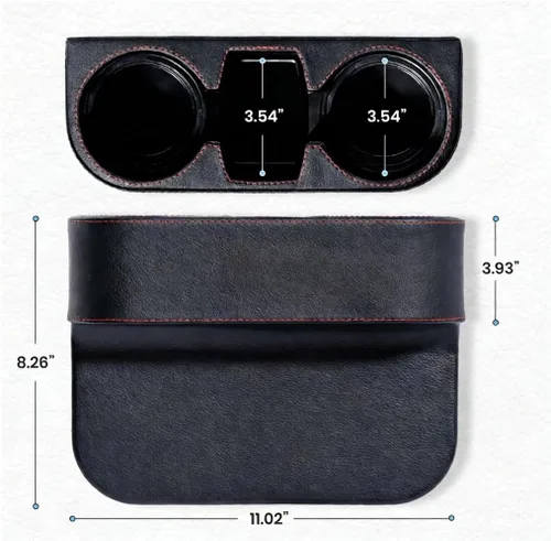 Miniatura 4 de Portavasos de automóvil, portavasos para asiento delantero automático, cubierta de piel sintética, soporte para bebidas, organizador de relleno
