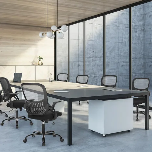 Miniatura 8 de Sweetcrispy Office Computer Desk Chair, Ergonomic Mid-Back Mesh Rolling Work Swivel Task Chairs with Wheels, Comfortable Lumbar Support, Comfy
