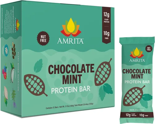 Miniatura 23 de Amrita Pack Variado Sin Frutos Secos de Barras de Proteína Veganas (Paquete de 12 x 3) Barra de Proteína a Base de Plantas de 11g a 12g Sin