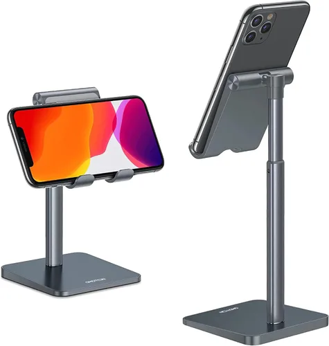 OMOTON Soporte para teléfono celular, altura de ángulo ajustable, soporte de escritorio para iPhone Air/17 Pro Max/ 11 Pro/XS Max/XR, Samsung Galaxy