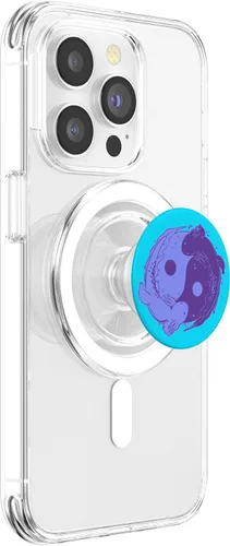 Miniatura 3 de Lindo ajolote morado y ajolote azul Yin Yang Aqua PopSockets MagSafe PopGrip para iPhone
