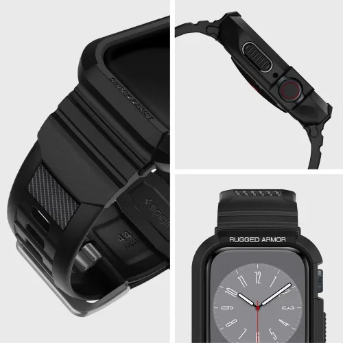 Miniatura 4 de Spigen for Apple Watch Band with Case, Rugged Armor Pro Compatible with Ultra 3/2/1 49mm, Series 11/10 46/42mm, 9/8/7 45/41mm, SE3/SE2/SE/6/5/4 Negro