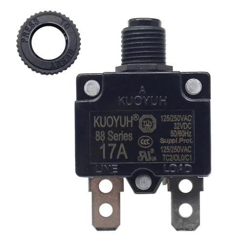 Miniatura 16 de KUOYUH Serie 88 125/250VAC 32VDC 50/60Hz Disyuntor de Sobrecarga Térmica 3-30A (5A)