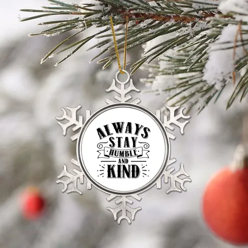 Miniatura 4 de Adornos decorativos de Navidad de copo de nieve de metal de 3 pulgadas, adorno de recuerdo de Navidad, regalo inspirador, adornos colgantes