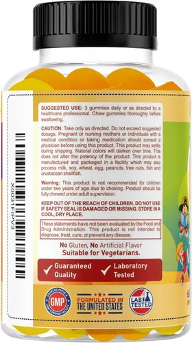 Miniatura 8 de BrightKids Gomitas Omega + DHA para niños y adolescentes, suplementos de concentración y atención para niños, gomitas de enfoque para niños, gomitas