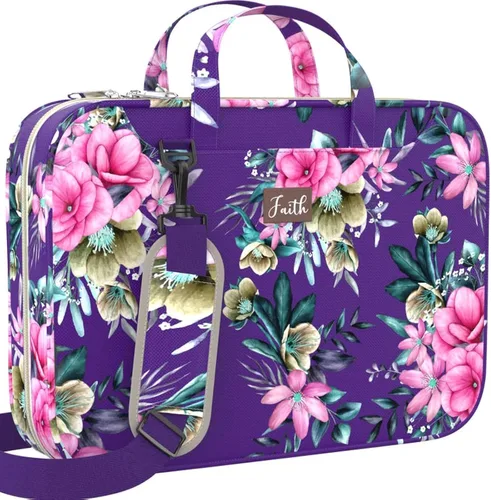 DEHITE Bible Cover Case for Women – Floral Black Bible Bag Carrying Case – Messenger Bag