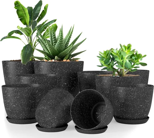 Miniatura 23 de Utopia Home - Macetas de Interior con Drenaje - Macetas de Flores de 7/6.6/6/5.3/4.8 Pulgadas para Plantas de Interior - Juego de 5 Macetas