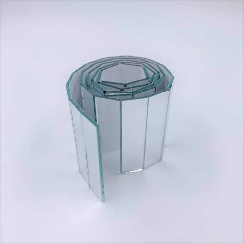 Miniatura 4 de 1/2 "x 2" Adhesivo Espejo Azulejo Row Real Vidrio Rectangular Espejo Pegatina para Proyectos de Artesanía