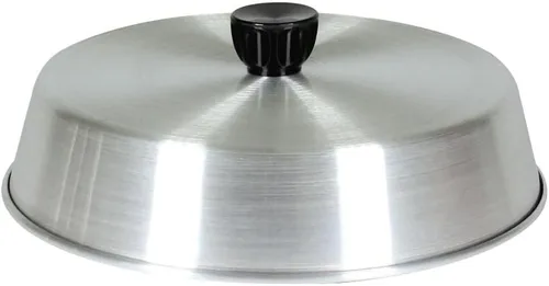 Miniatura 3 de TrueCraftware - Juego de 2 cubiertas de aluminio para parrilla de 10 pulgadas con perilla de plástico negro, cubierta redonda de queso