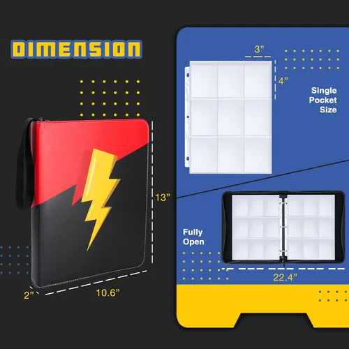 Miniatura 3 de carpeta de 9 bolsillos impermeable para tarjetas coleccionables, soporte de exhibición de álbum de cartas, expandible, álbum de 720 bolsillos