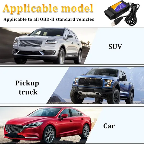 Miniatura 7 de Adaptador de cable de diagnóstico OBDII USB V1.5 Escáner OBD2 para múltiples marcas CAN-Bus para Windows, escáner de fallas de coche OBDII, tester