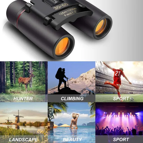 Miniatura 7 de Prismáticos pequeños y compactos BWEISSTH para adultos y niños, de 30x60, mini prismáticos para viajes, observación de aves y turismo, con visión