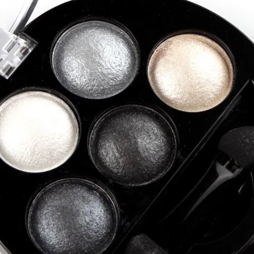 Miniatura 3 de 5 colores sombra de ojos en polvo metálico brillo paleta de sombra de ojos (Galaxy Silver) 4.7oz