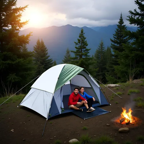 Miniatura 2 de Tienda de campaña al aire libre para 2 personas, impermeable, doble capa, resistente al viento, se puede utilizar para senderismo al aire libre