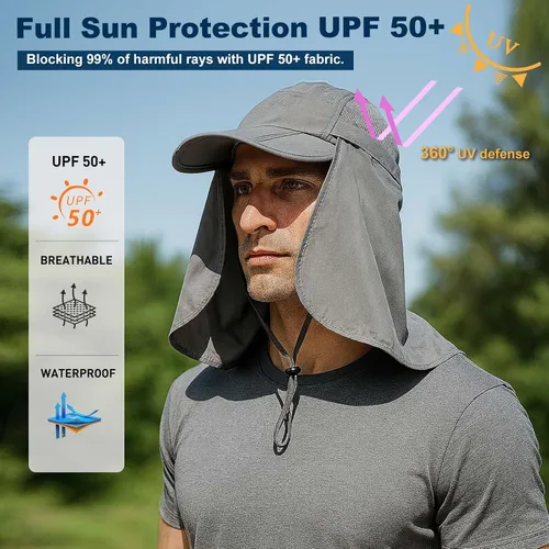 Miniatura 2 de Surblue Sombrero de pesca con solapa para el cuello, protección UV, protección UV, UPF50+