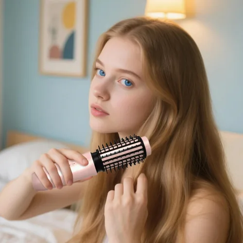 Miniatura 3 de Rizador alisador de pelo, inalámbrico 2 en 1, cepillo inalámbrico portátil, revestimiento de cerámica, batería de 2000 mAh, temperatura ajustable