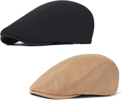 Miniatura 11 de 2 Piezas Gorra Plana de Newsboy para Hombre y Mujer, Boina, Gorra de Ivy, Irlandesa, Gatsby, para Conducir, de Taxista