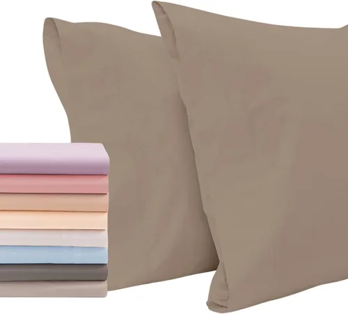 Miniatura 15 de Superity Linen Fundas de almohada de tamaño estándar, cerramiento abierto, paquete de 2, 100% algodón suave y cómodo, color azul