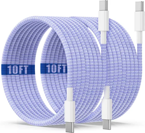 Miniatura 15 de Cable de carga USB C a C de 10 pies, 60W, tipo C a C, cable de carga rápido largo para Apple iPhone 17 Pro Max/17 Air/16 Pro Max/15 Plus, MacBook