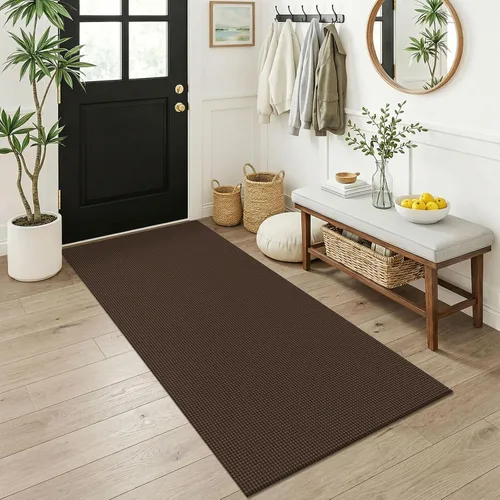 Miniatura 152 de KOZYFLY - Tapetes para entrada, lavable, tejido, con respaldo de goma antideslizante, de algodón, interiores, cocina, entrada, vestíbulo y puerta