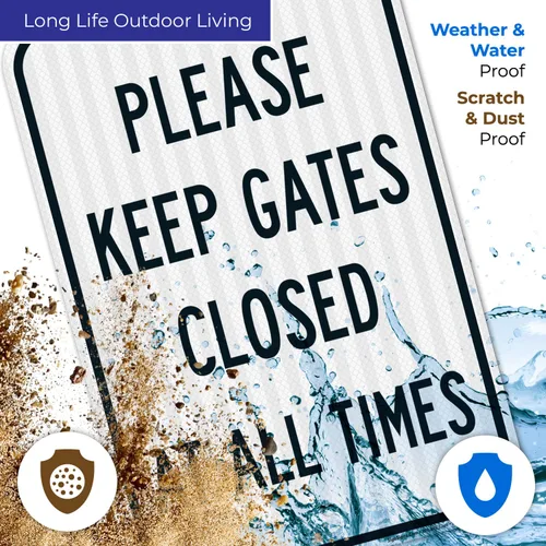 Miniatura 5 de Letrero con texto en inglés "Please Keep Gates Closed at All Times", 12 x 18 pulgadas, 3M EGP reflectante aluminio .063, resistente a