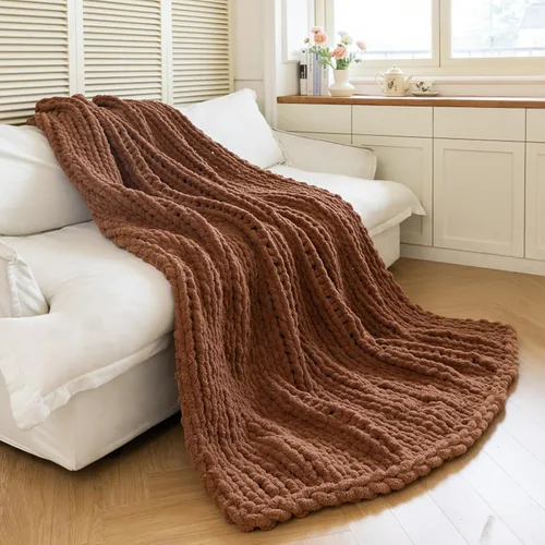 Miniatura 10 de Manta de Punto Grueso - Manta de Tiro Suave y Acogedora de Lujo 40 * 50, Manta 100% Tejida con Nudo de Cuerda para Sofá, Sofá, Decoración del Hogar