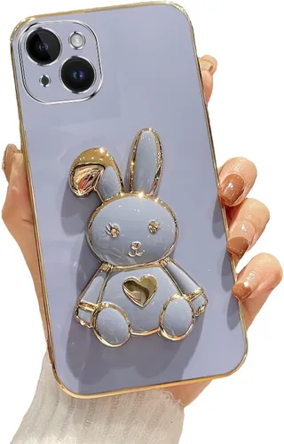 Miniatura 42 de Estuche con soporte de conejo de corazón para Xiaomi Redmi Note 10S, galvanizado suave TPU protector delgado a prueba de golpes con lindo conejito