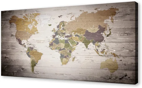 Miniatura 6 de B0550 - Póster de mapa del mundo, lienzo para pared, diseño moderno enmarcado del mundo, decoración de oficina en casa, mapas, impresiones