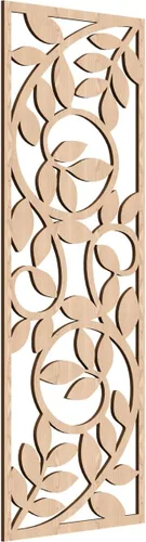 Miniatura 11 de 9 3/8"W x 24 3/8"H x 1/4"T Utica Decorativo Fretwork Madera Paneles de Pared, Abedul