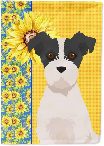 Miniatura 267 de Caroline's Treasures WDK5331CHF - Bandera de verano con diseño de girasoles rojos y blancos, manga grande, para porche, para colgar en la pared