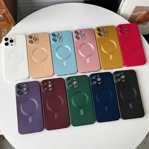 Miniatura 6 de Funda magnética ankofave para iPhone 14 Pro Max, funda para teléfono para mujeres, diseño mate de lujo suave con lustre metálico y protector