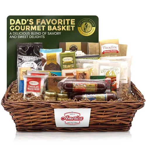 Gift Basket Village Cesta de regalo de salchichas y queso gourmet favorita de papá: galletas, quesos, salchichas, galletas, mostazas, nueces y más,