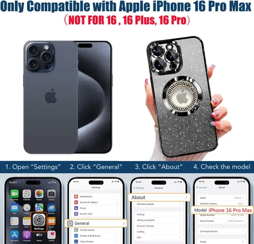 Miniatura 424 de Misscase Funda magnética con purpurina para iPhone 11 compatible con MagSafe, protección completa, delgada, a prueba de golpes, antiarañazos