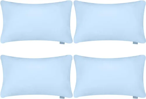 Miniatura 65 de Thmyo - Paquete de 4 fundas de almohada decorativas de 100 % algodón para lumbar, cómodas, sólidas, para Navidad/Halloween, fundas de cojín Blanco