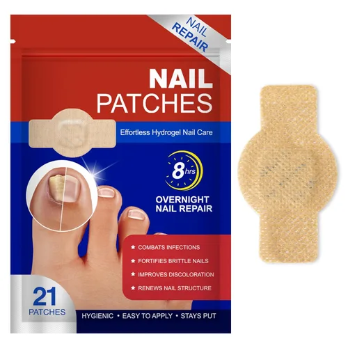 Parches de uñas fúngicas – Tratamiento de uñas de los pies extra fuerte 21 piezas – Reparación de uñas para restaurar uñas dañadas y apariencia de