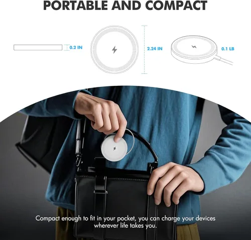 Miniatura 8 de Paquete de 3 cargadores inalámbricos magnéticos de 15 W: almohadilla de carga rápida Qi2 para iPhone Air 17 16 15 14 13 12 Pro Max, Samsung Galaxy