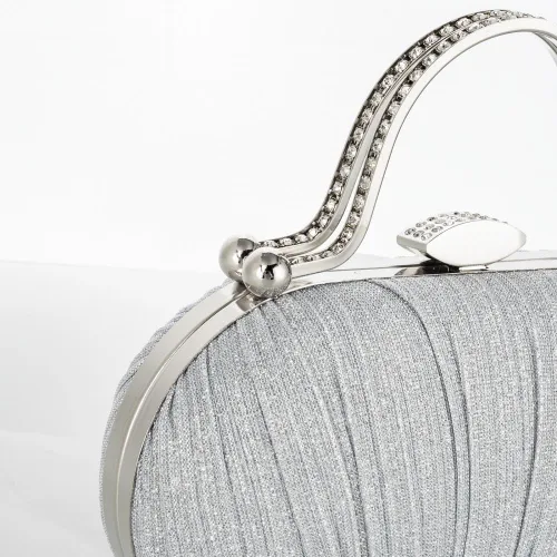 Miniatura 4 de YYW Bolso de mano plisado con purpurina para mujer, bolso de noche con asa superior para fiesta, boda nupcial